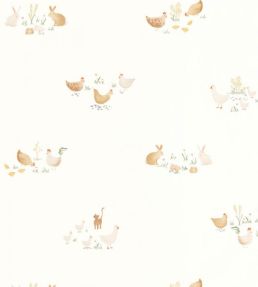 Companions Of The Farm Wallpaper by Casadeco Terracotta