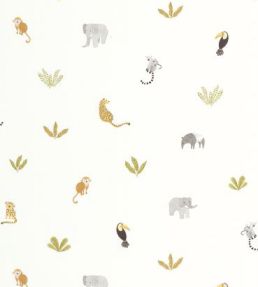 Companions Of The Jungle Wallpaper by Casadeco Vert Feuille