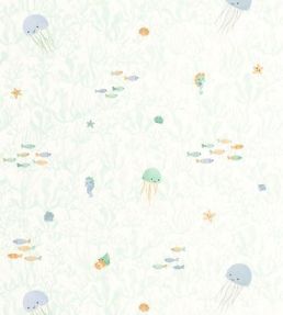 Companions Of The Sea Wallpaper by Casadeco Vert Aqua