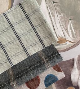 Compass Check Fabric by Mulberry Home Indigo