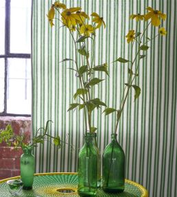 Conduit Stripe Fabric by Designers Guild Emerald