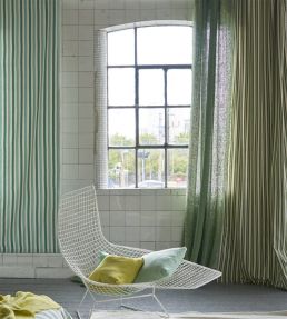 Conduit Stripe Fabric by Designers Guild Moss