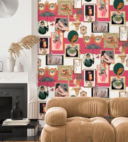 Connecting Frames Wallpaper by Brand McKenzie Cerise