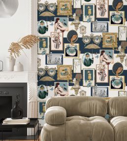Connecting Frames Wallpaper by Brand McKenzie Navy