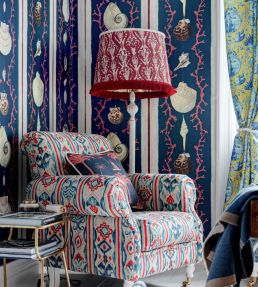 Coquillage Wallpaper by MINDTHEGAP Indigo Red
