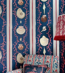 Coquillage Wallpaper by MINDTHEGAP Indigo Red