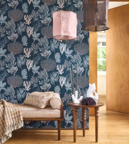 Corail Wallpaper by Casadeco Bleu
