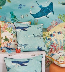 Coral Kingdom Cushion 50 x 50cm by Villa Nova Green