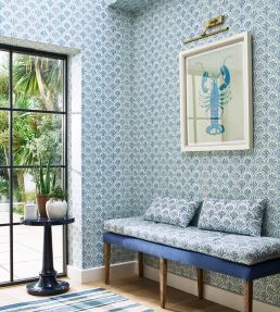 Coralli Wallpaper by Jane Churchill Aqua