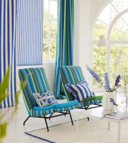 Cork Street Stripe Fabric by Designers Guild Cobalt
