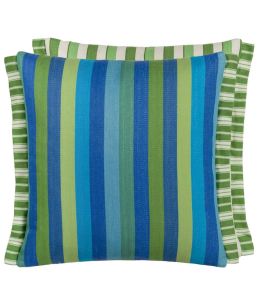 Cork Street Stripe Cushion 43 x 43cm by Designers Guild Cobalt