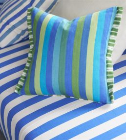 Cork Street Stripe Cushion 43 x 43cm by Designers Guild Cobalt