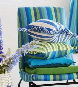 Cork Street Stripe Cushion 43 x 43cm by Designers Guild Cobalt