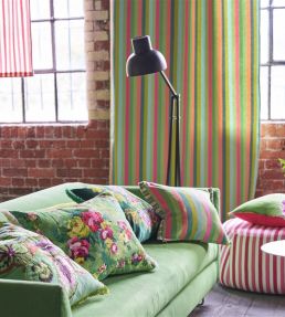 Cork Street Stripe Cushion 43 x 43cm by Designers Guild Emerald