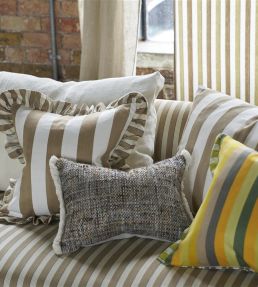 Cork Street Stripe Cushion 43 x 43cm by Designers Guild Natural