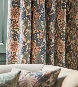 Cornflower Embroidery Fabric by Morris & Co Woad/Forest