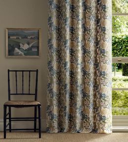 Cornflower Embroidery Fabric by Morris & Co Lemon/Nettle