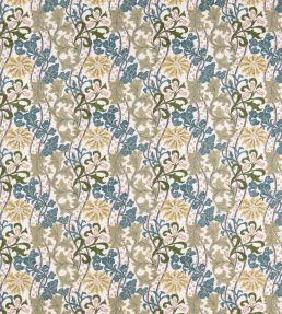 Cornflower Embroidery Fabric by Morris & Co Lemon/Nettle