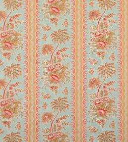 Coromandel Fabric by Marvic Blue/Coral