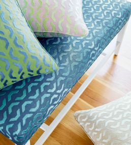 Coronado Embroidery Fabric by Thibaut Blue