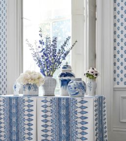 Corwin Wallpaper by Thibaut Navy on White