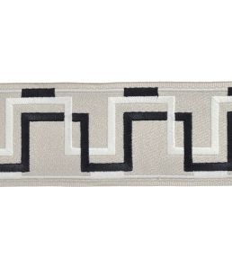 Cosimo Embroidered Braid 66mm Trimming by Houles Nero