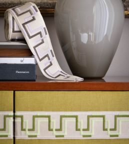 Cosimo Embroidered Braid 66mm Trimming by Houles Verde
