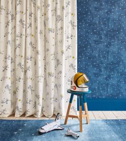 Cosmic Cats Fabric by Villa Nova Blue