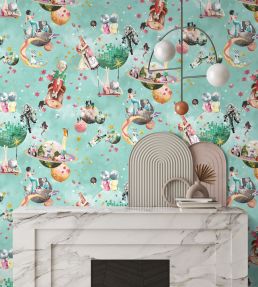 Cosmic Groove Wallpaper by Brand McKenzie Aquamarine