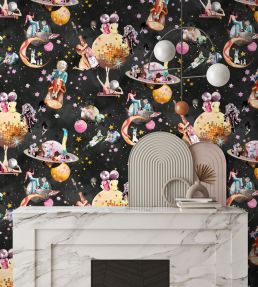 Cosmic Groove Wallpaper by Brand McKenzie Charcoal