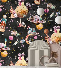 Cosmic Groove Wallpaper by Brand McKenzie Charcoal