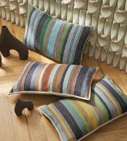 Costa Nova Cushion 40 x 60cm by Maison Casamance Pierre Bleue Terre De Sienne