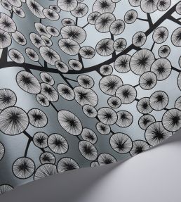 Cotton Tree Metallic Wallpaper by MissPrint Gunmetal