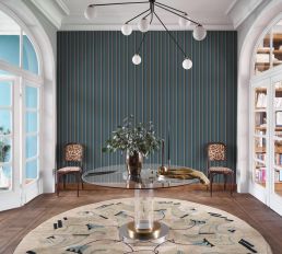 Country Club Wallpaper by Casadeco Bleu Paon