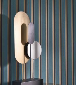 Country Club Wallpaper by Casadeco Bleu Paon