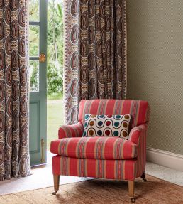 Country Stripe Fabric by Mulberry Home Teal