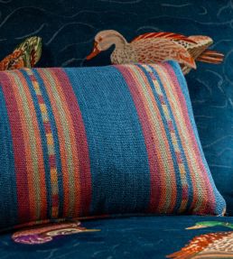 Country Stripe Fabric by Mulberry Home Teal