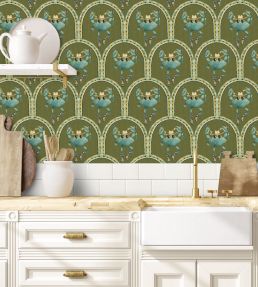 Crab Cabana Wallpaper by Brand McKenzie Olive Grove