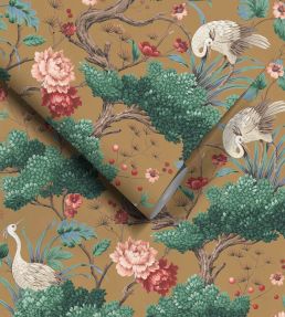 Crane Bird Wallpaper by Woodchip & Magnolia Mustard
