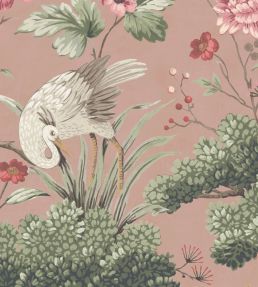 Crane Bird Wallpaper by Woodchip & Magnolia Vintage Pink