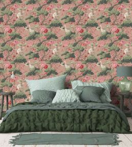 Crane Bird Wallpaper by Woodchip & Magnolia Vintage Pink