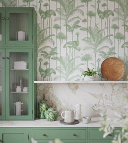 Crane Fonda Wallpaper by Divine Savages Palm Green