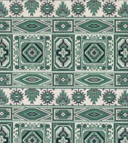Crowley Epingle Fabric by Schumacher Green