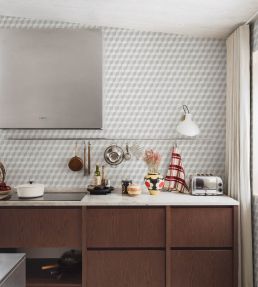 Cube Wallpaper by Borastapeter Space Sand/Grey Feather