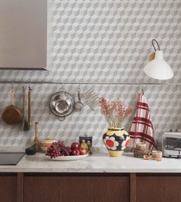 Cube Wallpaper by Borastapeter Space Sand/Grey Feather