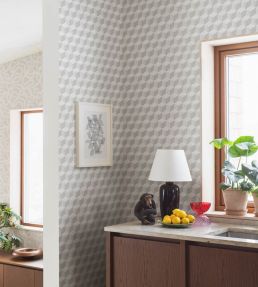 Cube Wallpaper by Borastapeter Space Sand/Grey Feather