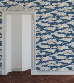 Cumulus Luna Wallpaper by Josephine Munsey Bright Blue
