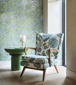 Cynara Fabric by Osborne & Little Chestnut/Eucalyptus