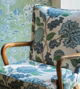 Cynara Fabric by Osborne & Little Chestnut/Eucalyptus