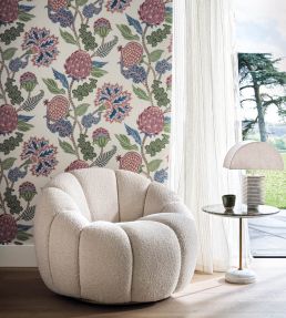 Cynara Wallpaper by Osborne & Little Raspberry/Cobalt